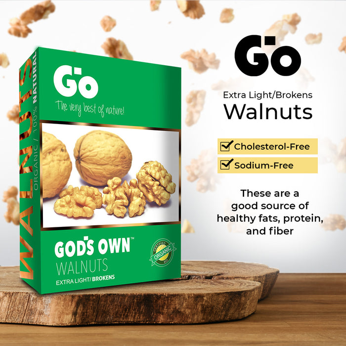 Organic Extra Light Broken Walnuts Kernels, 1Kg (250G X 4) + Get Tim Tim Premium Pumpkin Seeds, 100G FREE worth Rs. 239/-