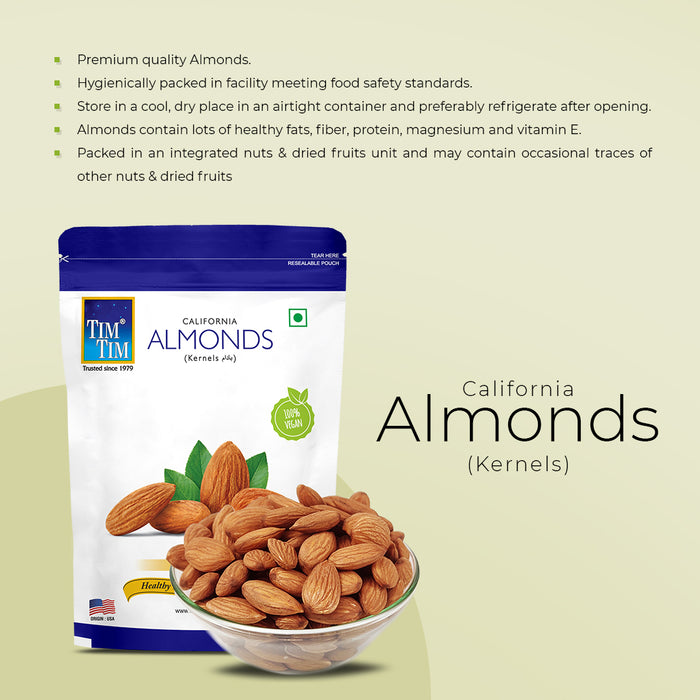 Combo Pack - Tim Tim Premium Almonds (200g), Cashews (200g) & Walnut Premium Broken (250g)