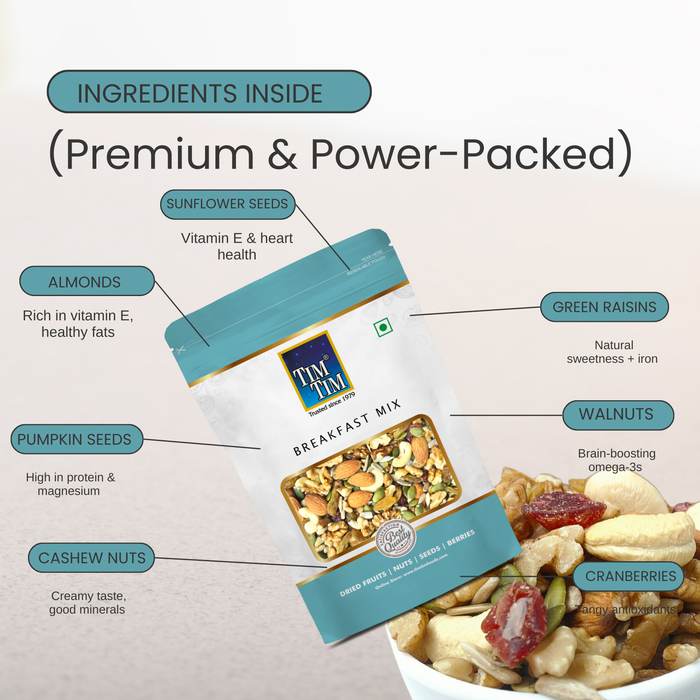 Tim Tim Premium Breakfast Mix – Nuts, Seeds & Fruit Energy Blend