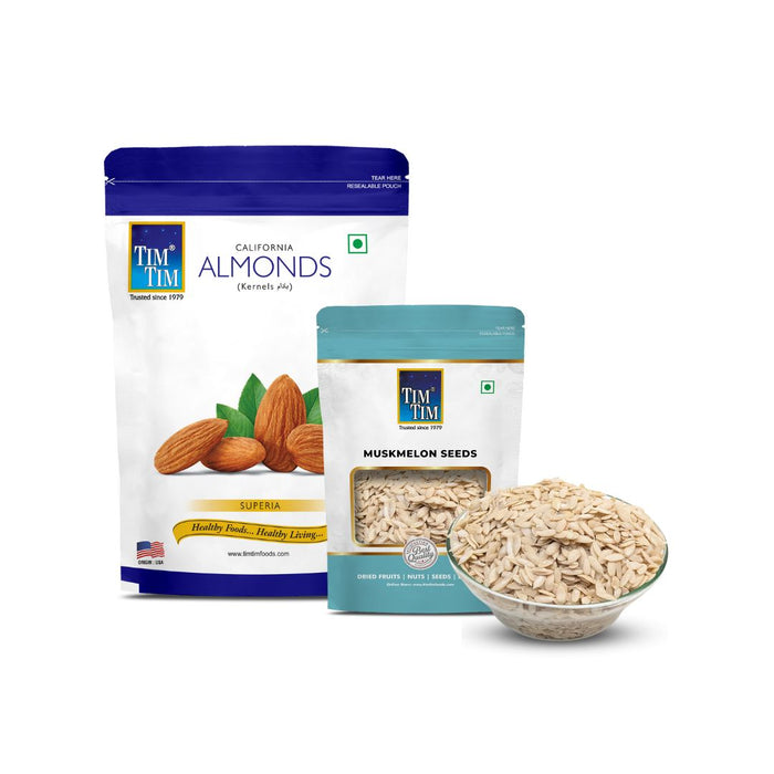 Buy Tim Tim California Almond (Superia), 400g & Get Tim Tim Muskmelon Seeds, 100g - FREE