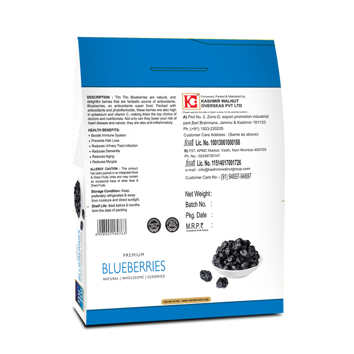 Premium Dried Blueberries 250g | Premium Quality