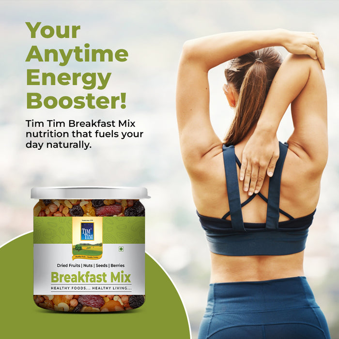 Tim Tim Breakfast Mix | Premium Nuts, Seeds & Berries Blend | High Protein & Fiber | Healthy Crunchy Morning Snack | Superfood for Energy & Immunity