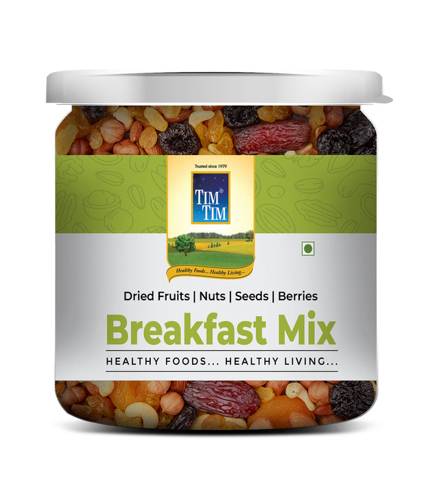 Tim Tim Breakfast Mix | Premium Nuts, Seeds & Berries Blend | High Protein & Fiber | Healthy Crunchy Morning Snack | Superfood for Energy & Immunity