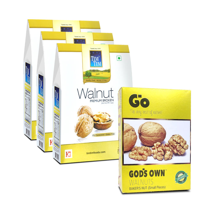 Combo Pack - Buy Walnuts Premium Broken (250g X 3) Get FREE Baker Nuts (250g)