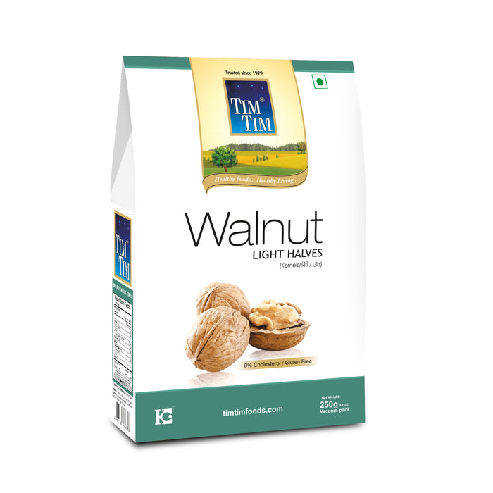 Tim  Tim Premium Walnut Light Halves (2 Pieces) – Raw, Natural, Unsalted, Non-GMO, Fresh Walnut Kernels – Perfect for Snacking