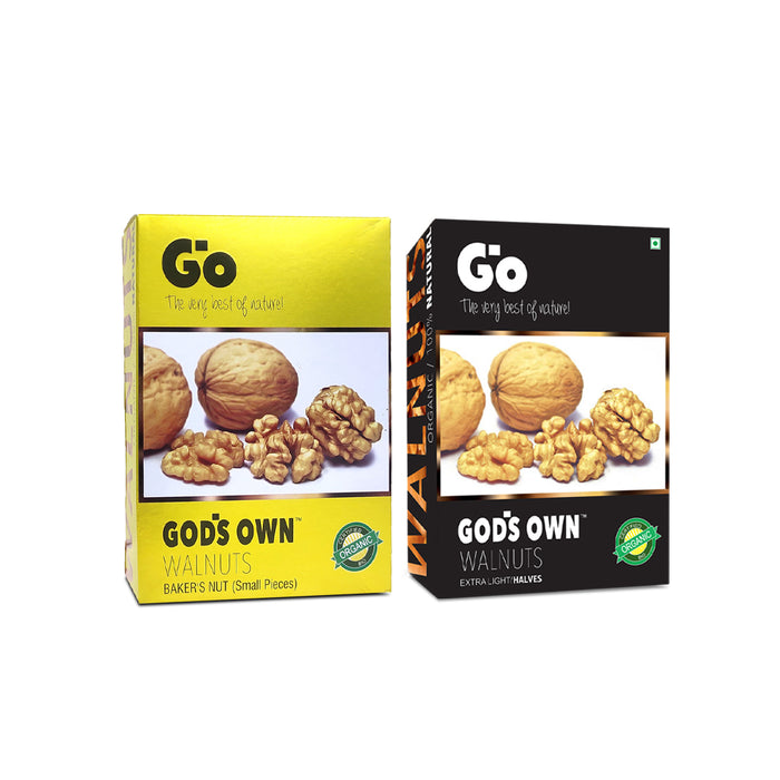 Combo of Walnuts Baker’s Nut, 750g (250g X 3) & Walnuts Extra Light Halves, 250g