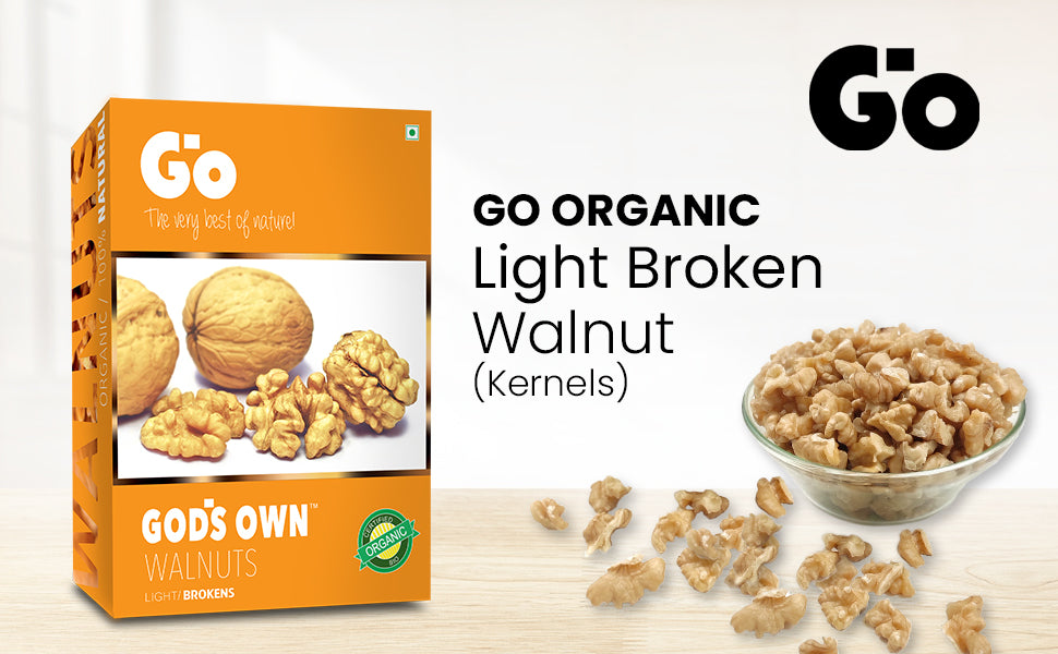 Go Organic Light Broken Walnuts Kernels (Without Shell)