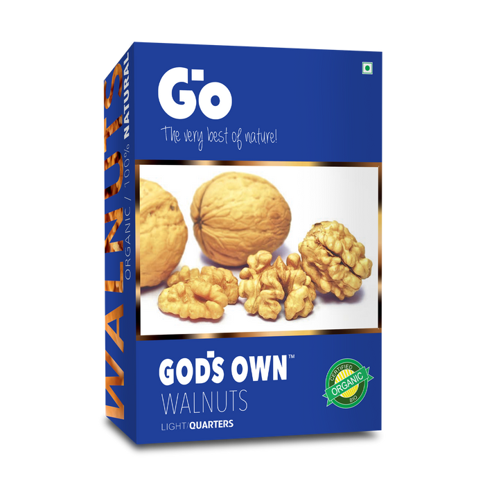 Go Organic Light Quarters Walnuts Kernels (Without Shell)