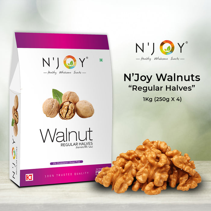 N'Joy Natural Regular Halves Walnuts Kernels | Premium Walnuts Giri