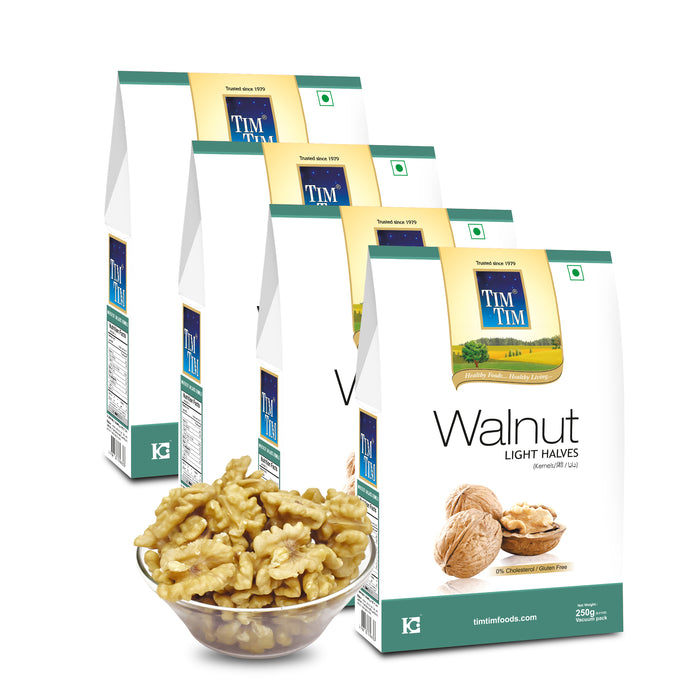 Tim  Tim Premium Walnut Light Halves (2 Pieces) – Raw, Natural, Unsalted, Non-GMO, Fresh Walnut Kernels – Perfect for Snacking