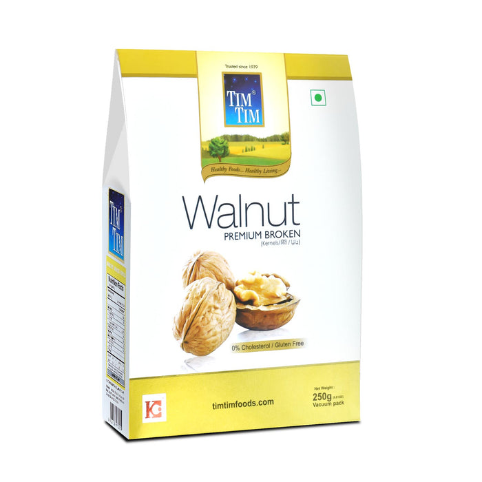 Tim Tim Premium Broken Walnuts Kernels 500g (250X2) + Get Pure Kashmiri Saffron Quarter Gram FREE