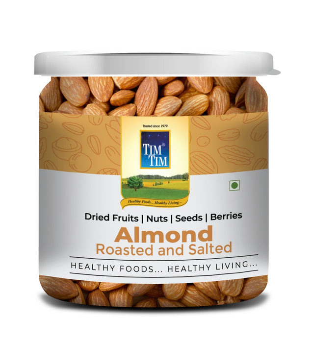 Tim Tim Premium Californian Almonds Roasted & Salted 200gx 2,400g , Dry Fruit, High Protien Snack and Super Healthy Crunchy Nuts