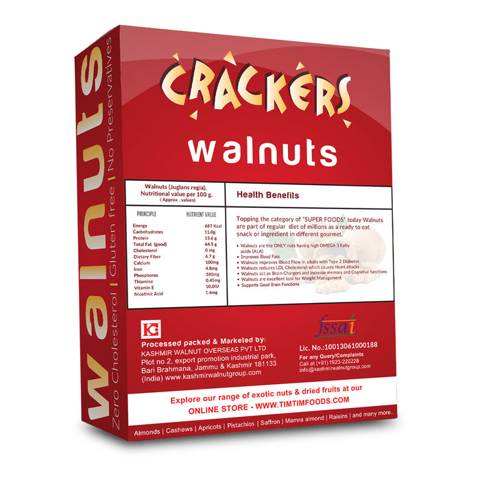 Cracker's Light Amber Halves Kashmiri Walnuts Kernels (without shell)
