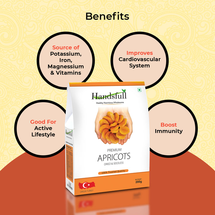 Handsfull Premium Dried Apricots | Vegan, Sun Dried Apricots