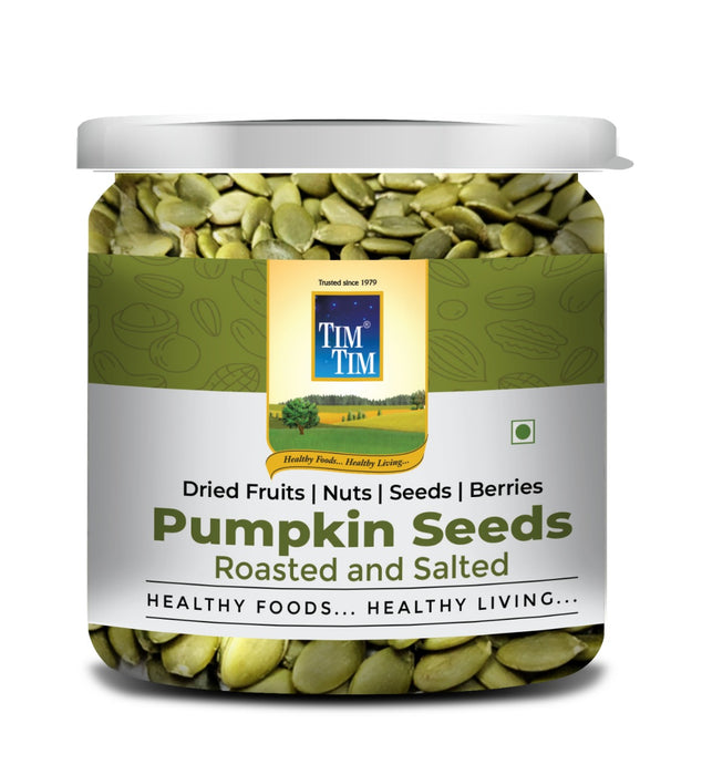 Tim Tim Pumpkin Seeds, 200g, Rich in Protein, Dietary Fibre, Magnesium & Phosphorus, Raw & Unroasted Pumpkin Seeds, Source of Iron & Zinc, Handpicked Seeds, Resealable Pack